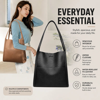 Leather carrying bag with multiple compartments
