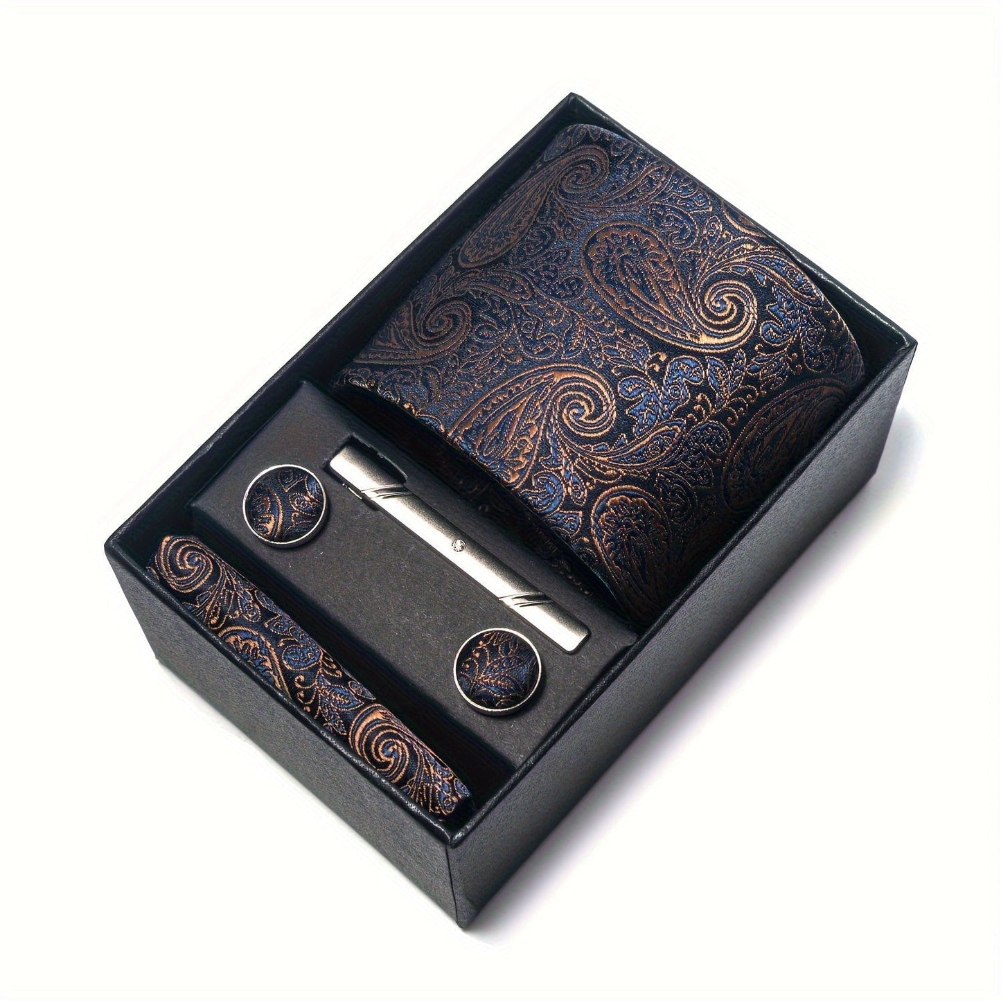 Men's Tie Set with Pocket Square and Cufflinks