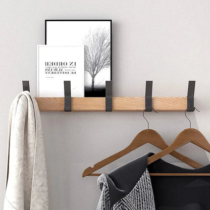 Wall coat rack with adjustable double hooks