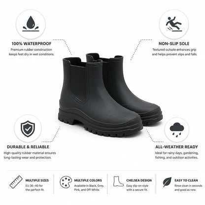 Waterproof Non-Slip Chelsea Rubber Boots