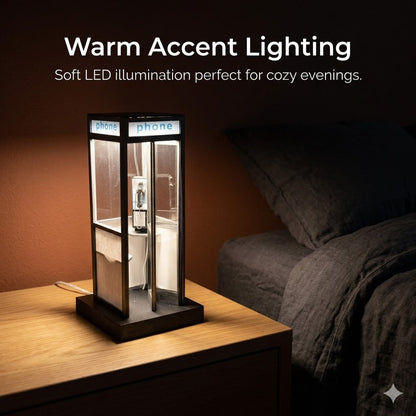 Retro Telephone Booth Table Lamp LED Night Light
