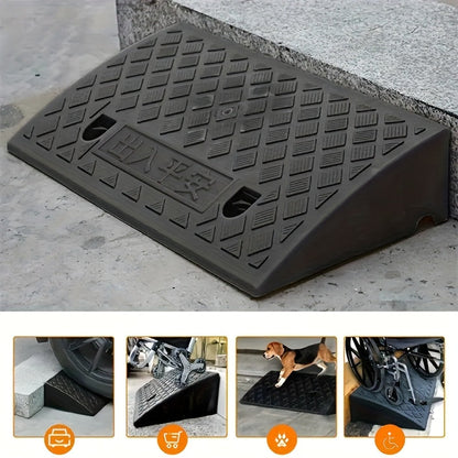 Curb Ramp 2-Piece Set Made of PE, 10 cm Height