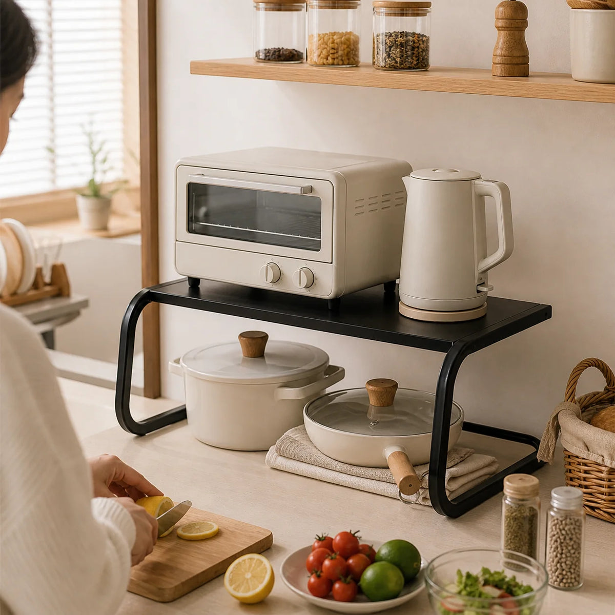 SpaceRack™ Kitchen Shelf 2 Levels No Drilling Required