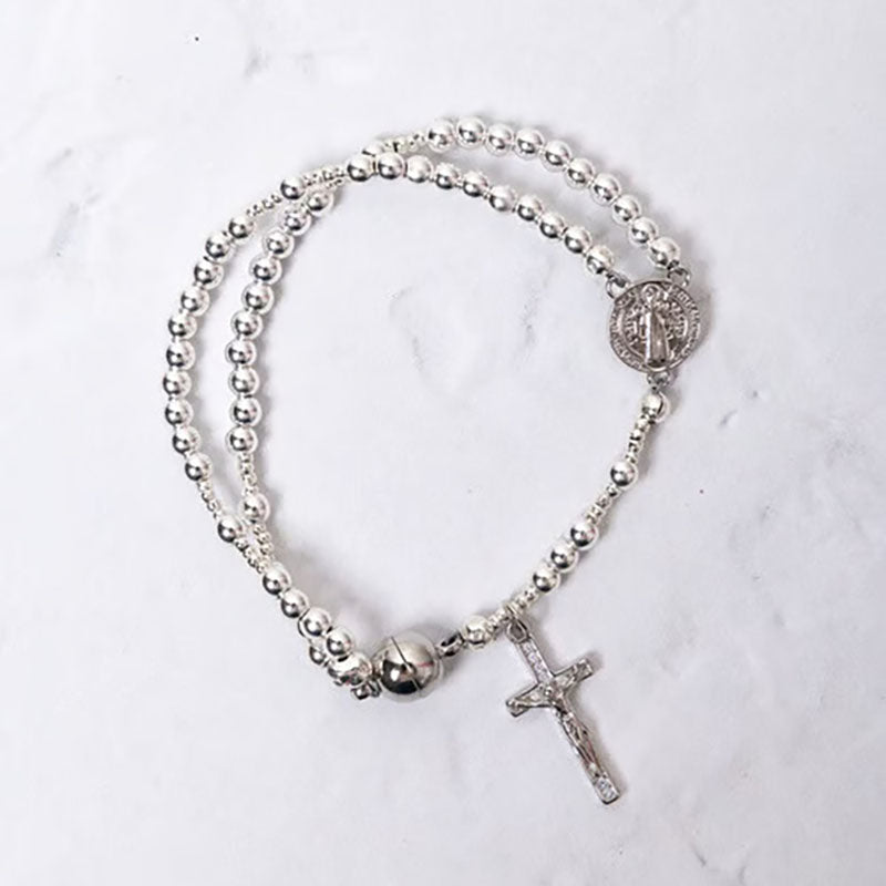 Handcrafted Pearl Prayer Bracelet with Magnetic Clasp