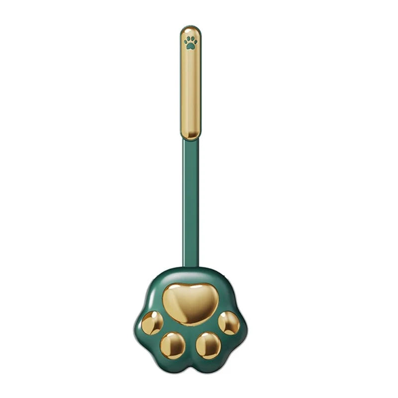 Toilet brush with paw print design & silicone bristles