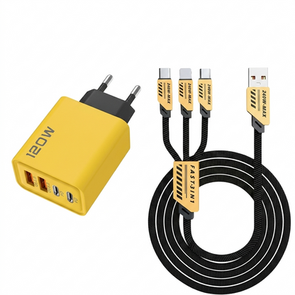 120W USB Fast Charger with 4 Ports