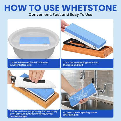 Whetstone Set with 4 Grits and Accessories