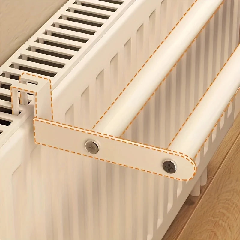 Radiator drying rack with 2 rods