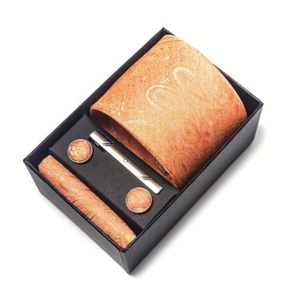 Men's Tie Set with Pocket Square and Cufflinks