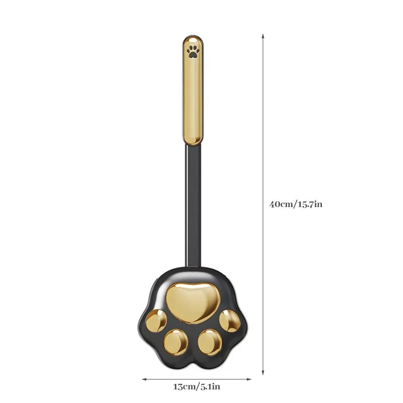 Toilet brush with paw print design & silicone bristles