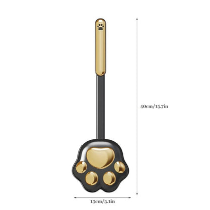 Toilet brush with paw print design & silicone bristles