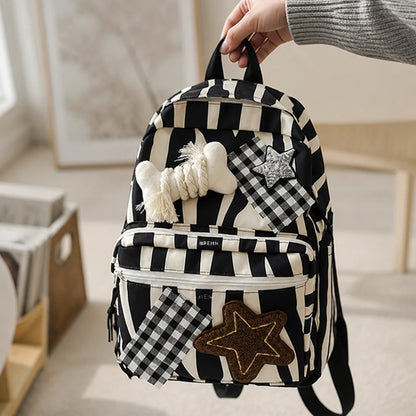 Star & Bone Applique Backpack with Multiple Pockets