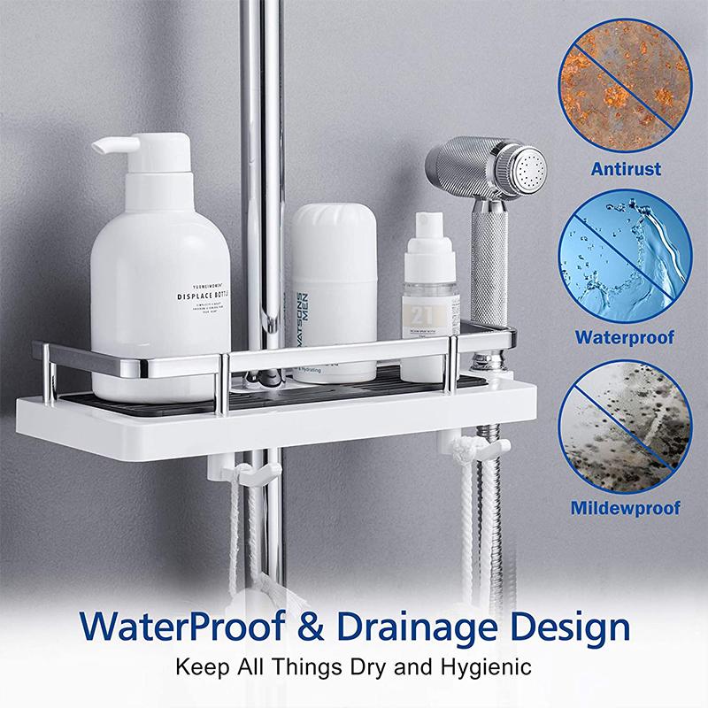 Multifunctional Shower Shelf Without Drilling