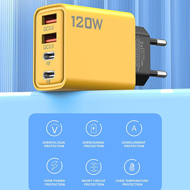 120W USB Fast Charger with 4 Ports