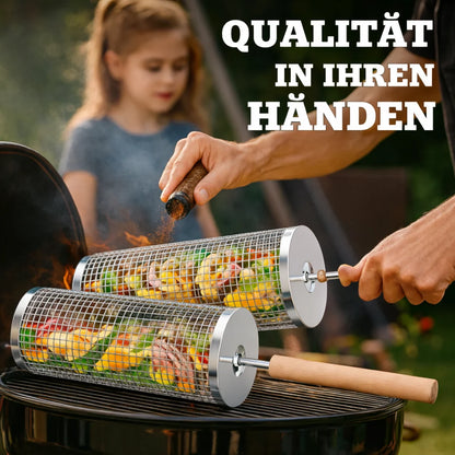 GrillEase™ Rolling Basket — Master the grill and enjoy juicy, perfectly cooked treats with every turn!