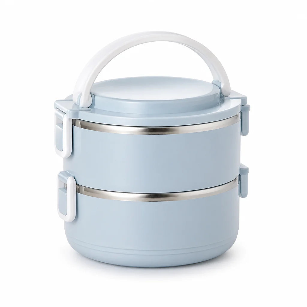 Stainless Steel Interior & Leak-Proof 3-Layer Lunch Box