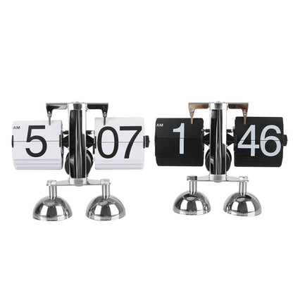 Retro flip clock with automatic rotating element