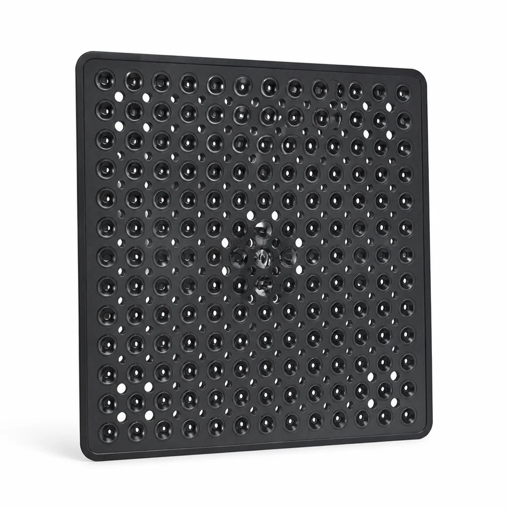 Non-slip Shower Mat with Suction Cups & Quick Drainage (Machine Washable)