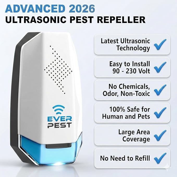 Ultrasonic Pest Repeller 2-Piece Set with Night Light