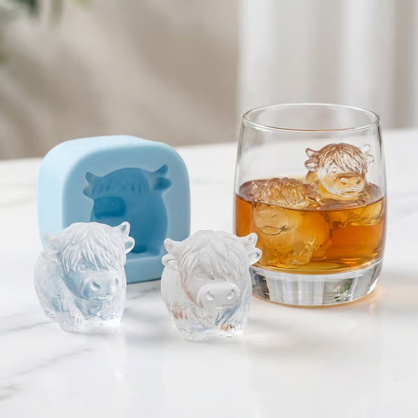 Highland Cow Ice Cube Mold 3D Silicone Ice Tray