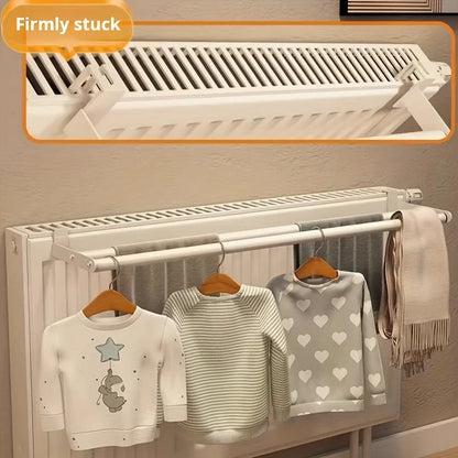 Radiator drying rack with 2 rods