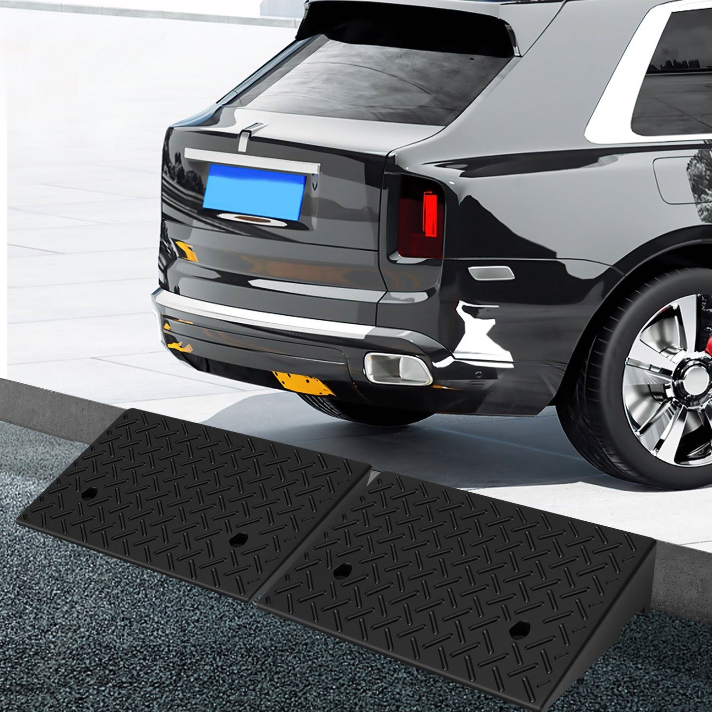 Rubber Curb Ramp Set of 2, 3 Ton Load Capacity