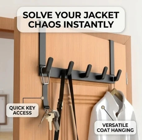 Door coat rack 5 hooks stainless steel