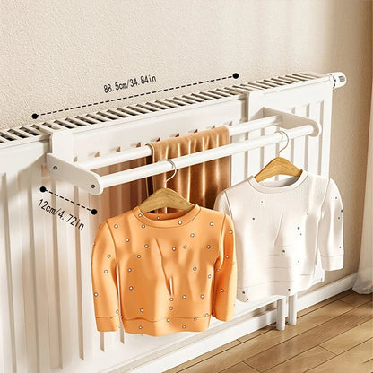 Radiator drying rack with 2 rods