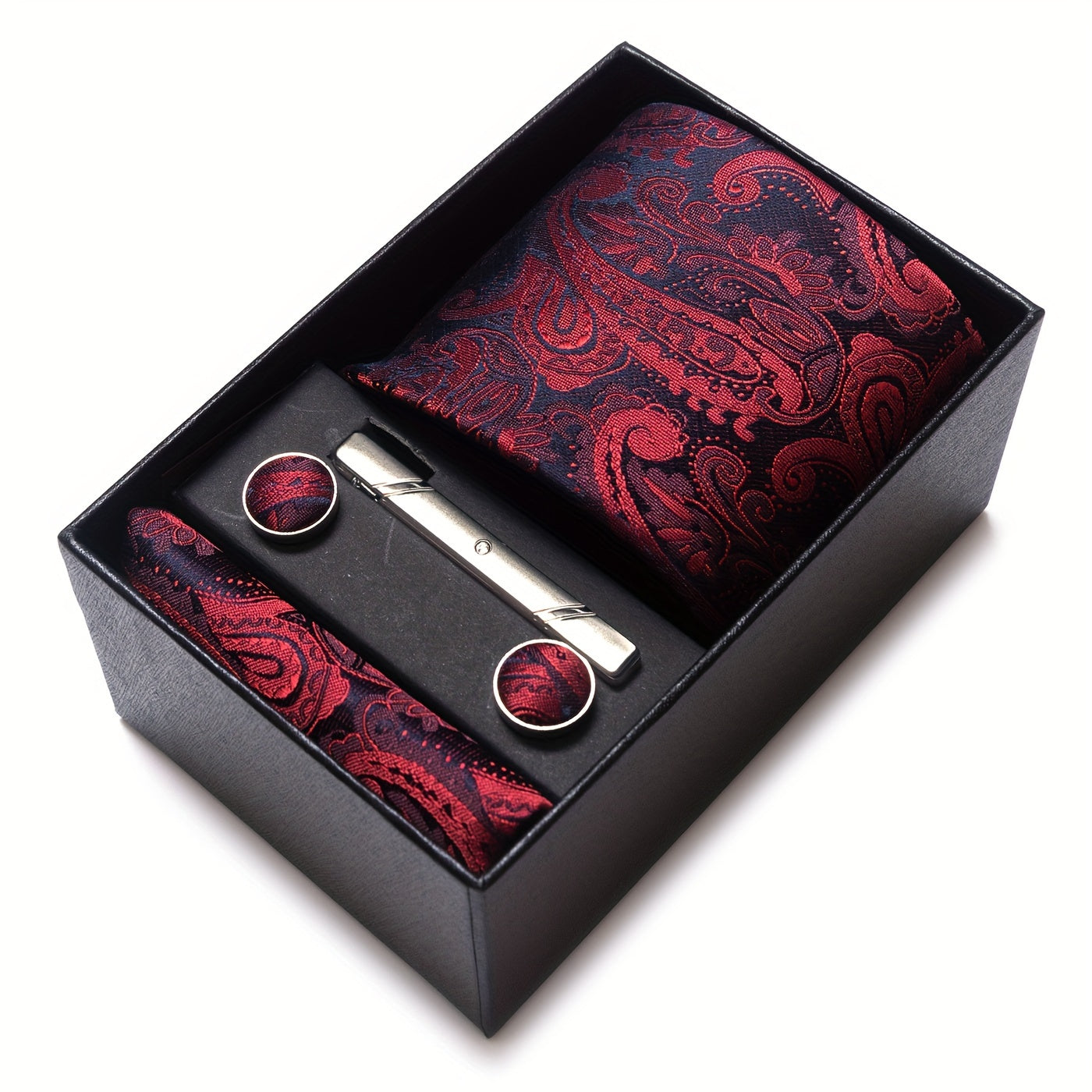 Men's Tie Set with Pocket Square and Cufflinks