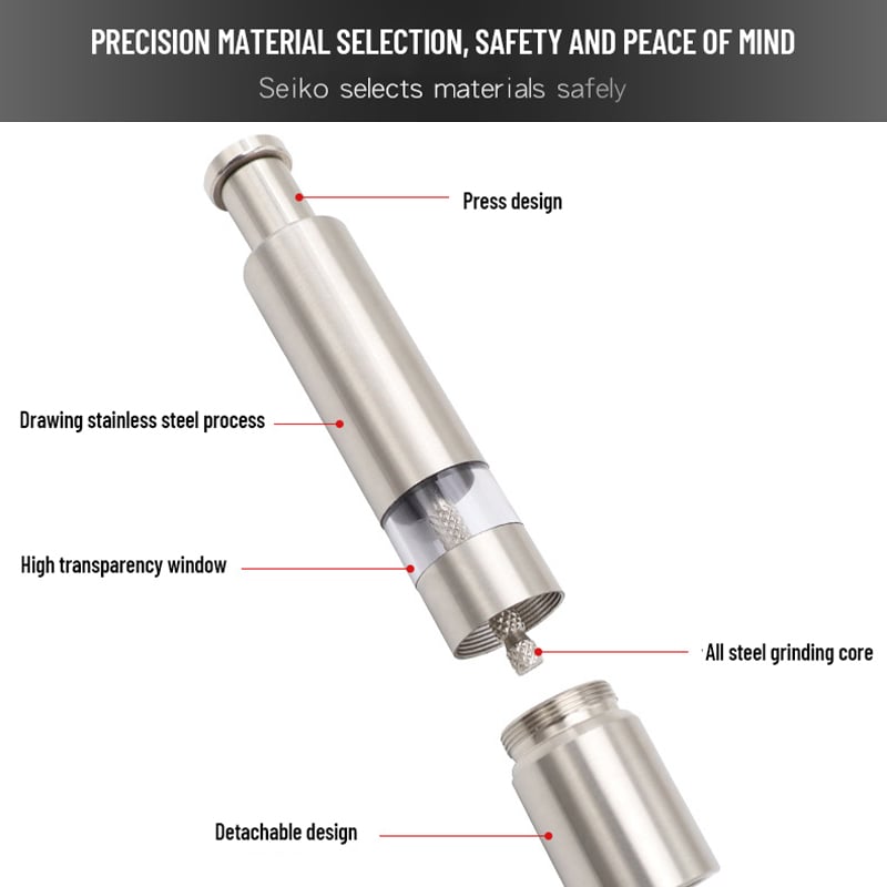 GrindMaster Stainless Steel Salt and Pepper Mill