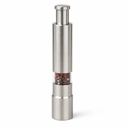 Single-Handed Stainless Steel Salt and Pepper Grinder (2-Pack)
