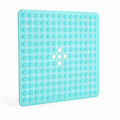 Non-slip Shower Mat with Suction Cups & Quick Drainage (Machine Washable)