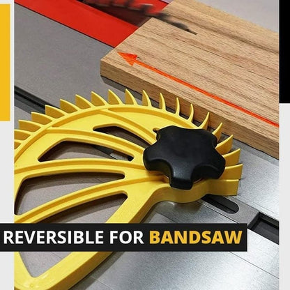 Woodworking sliding block with safety guide