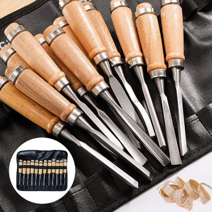 12-Piece Wood Carving Chisel Set 6-38mm
