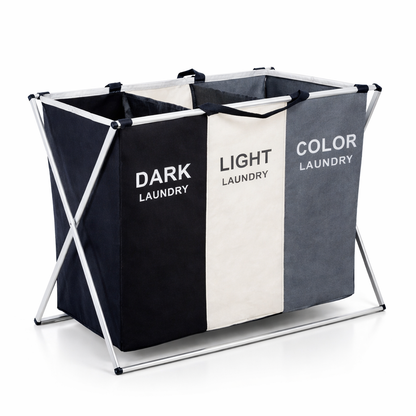Laundry sorter 3 compartments foldable