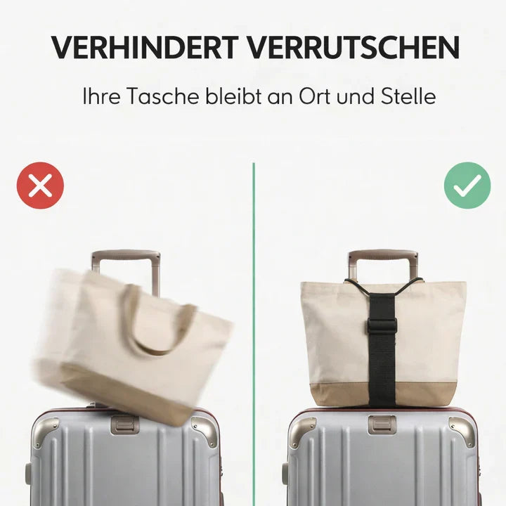 Luggage strap with click fastener – hands free