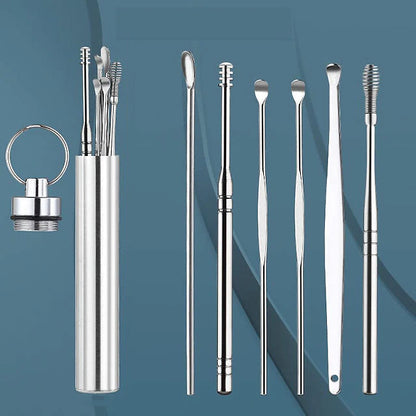 Ear Cleaner Set 6-Piece with Keychain Case