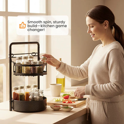 Rotatable Kitchen Shelf with 360° Rotation