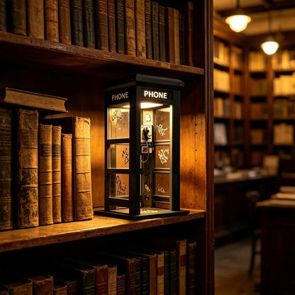 Retro Telephone Booth Lamp with Warm Ambient Light