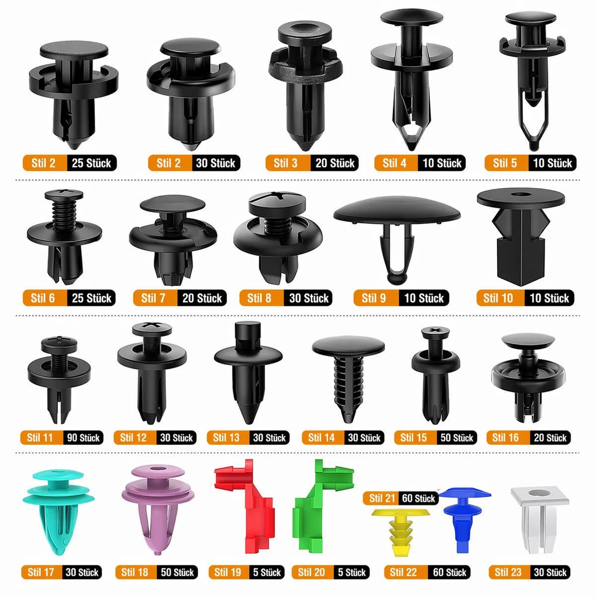 Car Mounting Clips Set 680 Pieces