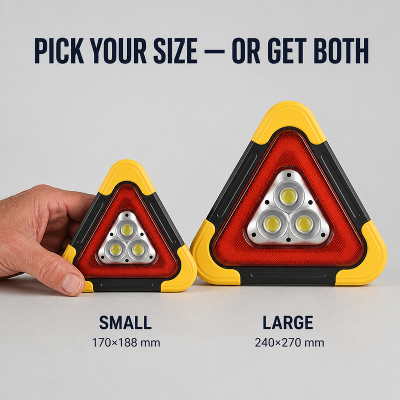 Warning triangle with LED light and power bank