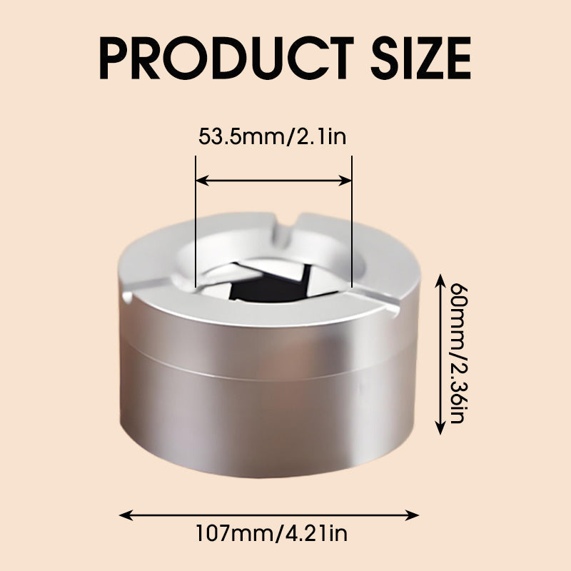360° Stainless Steel Ashtray with Twist Lock