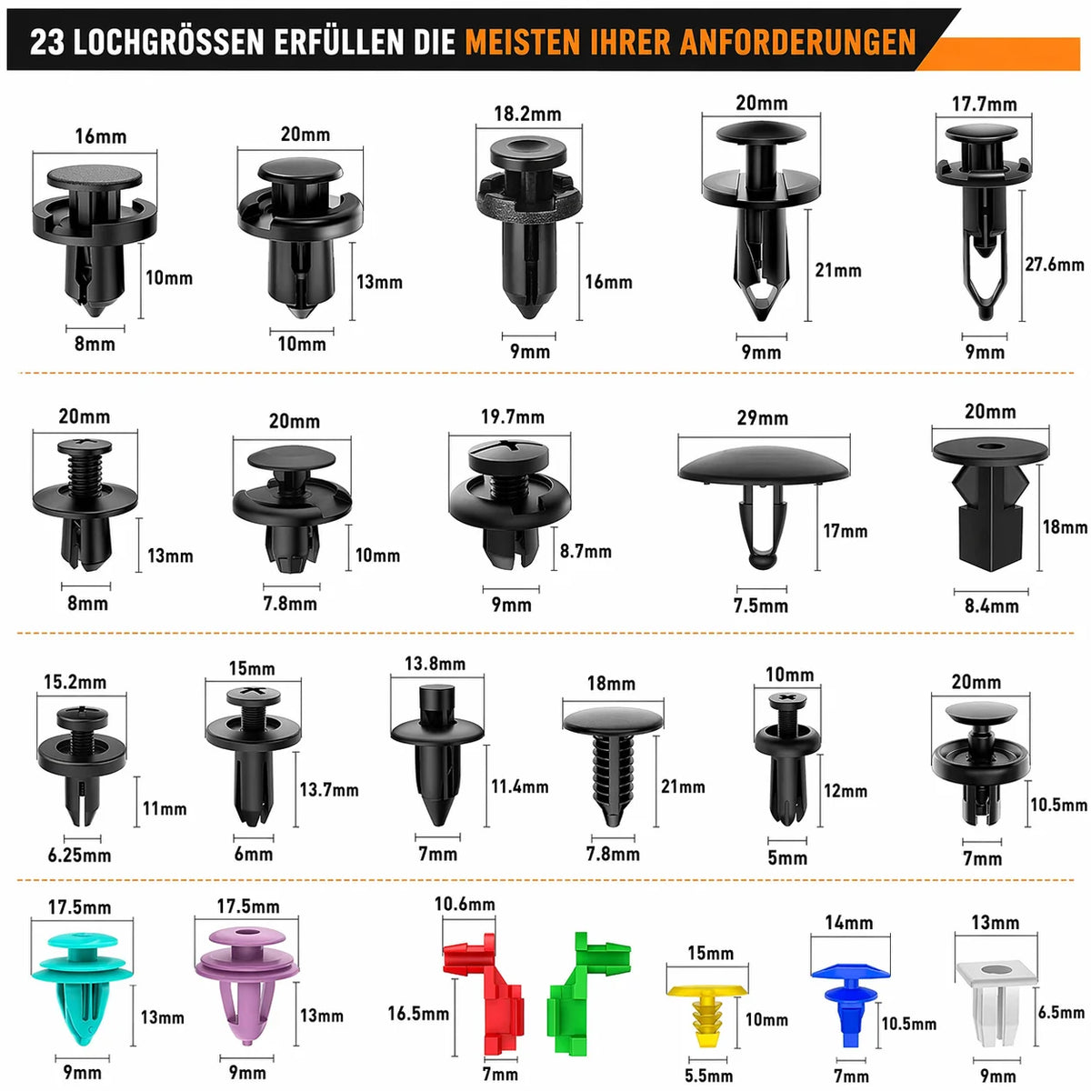 Car Mounting Clips Set 680 Pieces