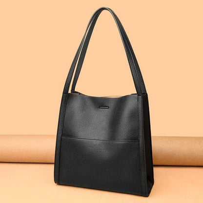 Leather carrying bag with multiple compartments