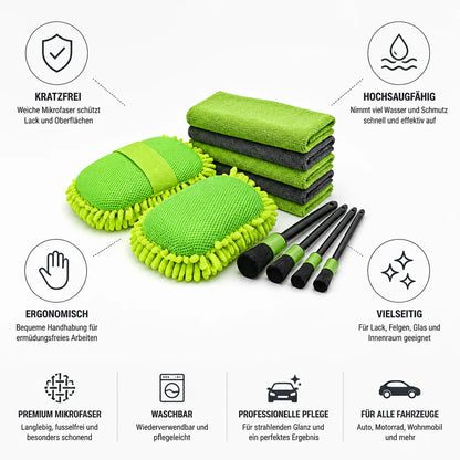 Scratch-free, paint-friendly microfiber car wash set (sponges, towels & gloves)