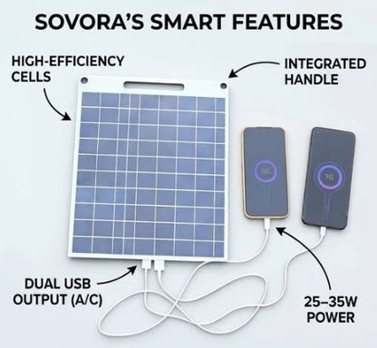 Portable Solar Panel Charger with USB Output
