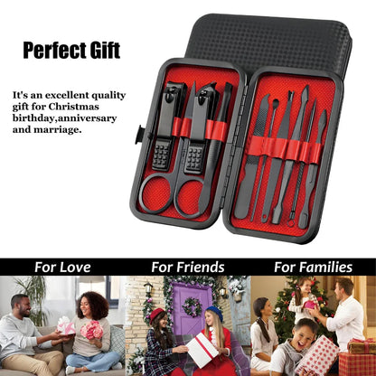 10-piece manicure set with travel case