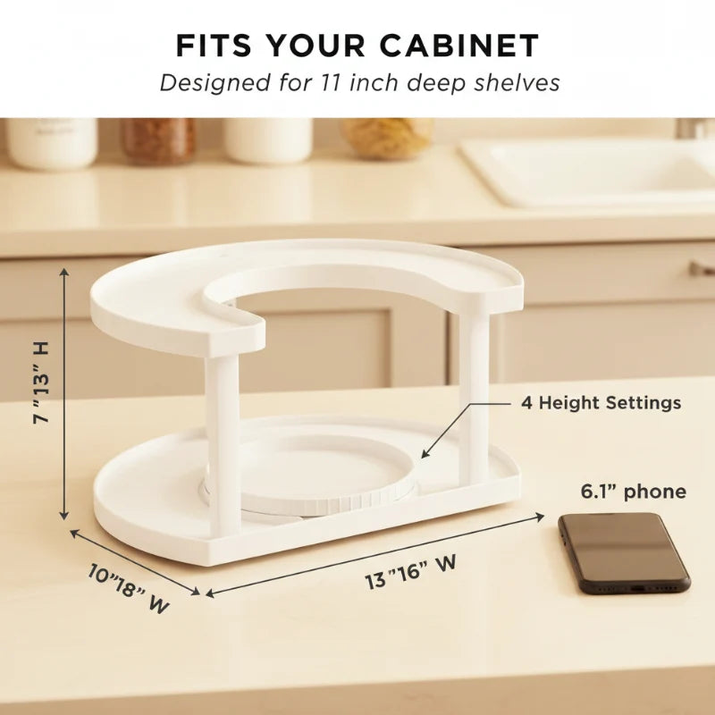2-tier rotating spice rack D-shape