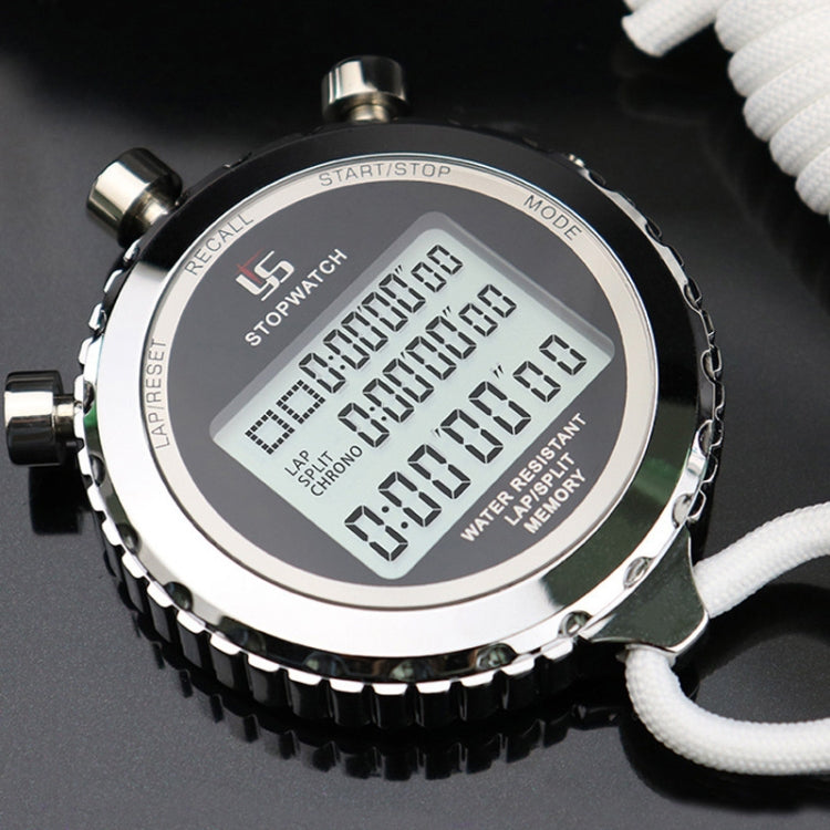 Digital Stopwatch Stainless Steel 3-Line Display