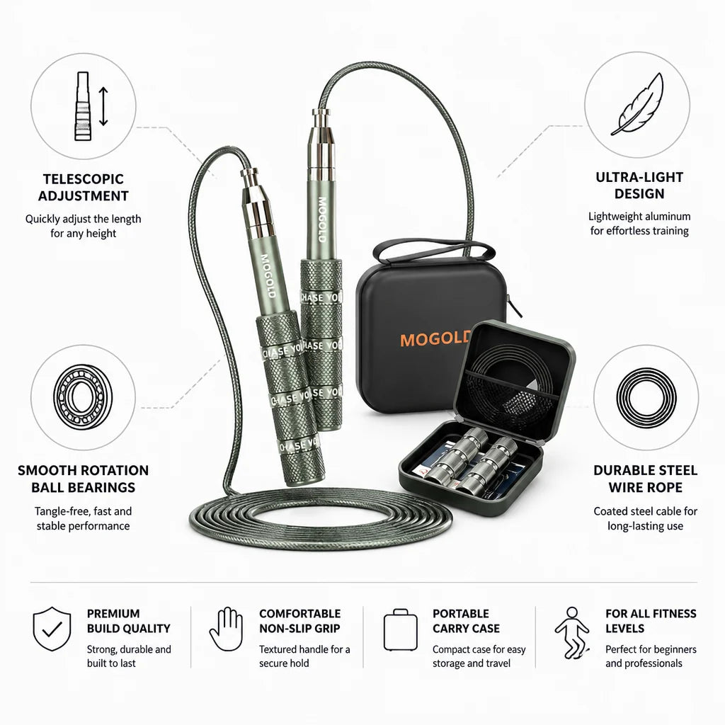 Telescopic Fast Adjustable Ball Bearing Jump Rope